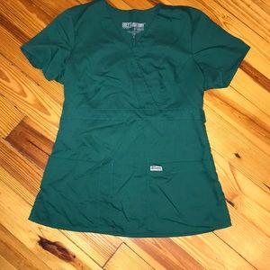 Grey's Anatomy Hunter green scrub top small